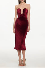 Romantic Contour Ruched Midi Dress