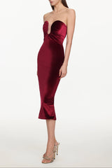 Romantic Contour Ruched Midi Dress