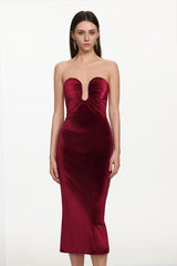 Romantic Contour Ruched Midi Dress
