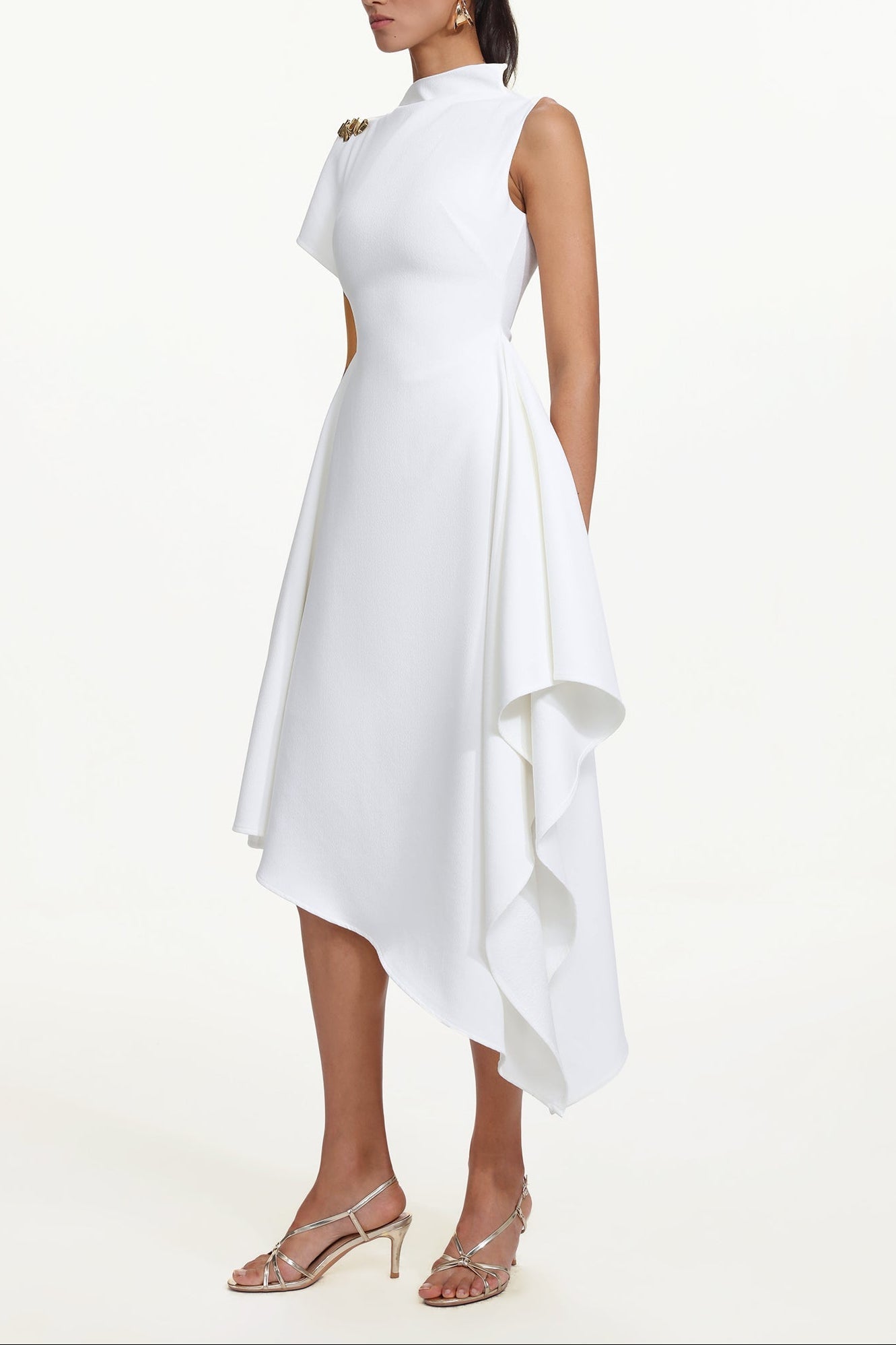Weren white High Neck Maxi Dress