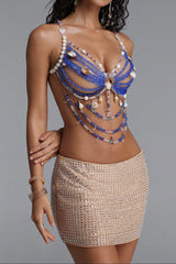 Ocean Shell Bead Halter Body Chain Top