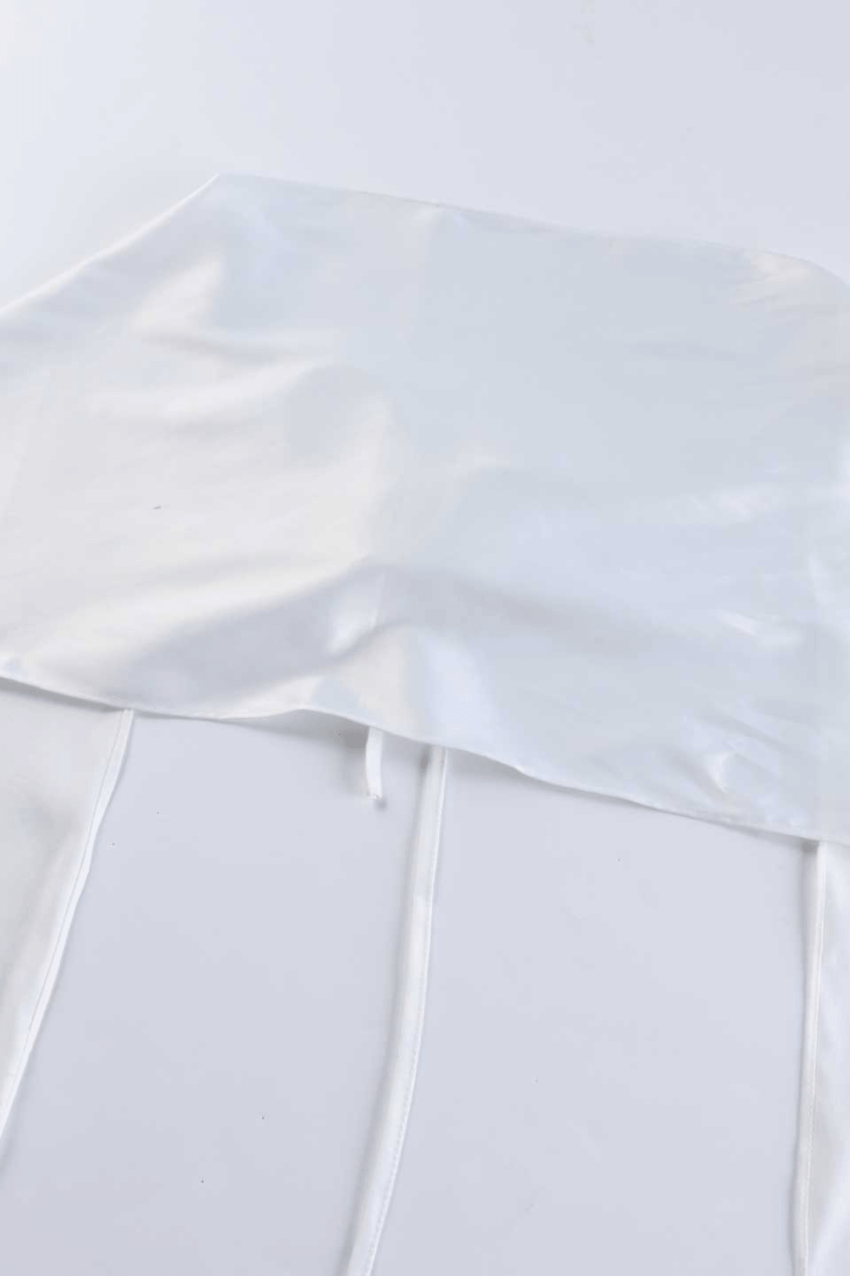 White Cape Sleeve Open Back Ruffle Mini Dress