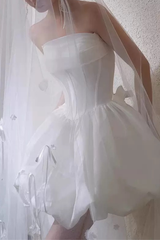 White Corset Bubble Mini Dress