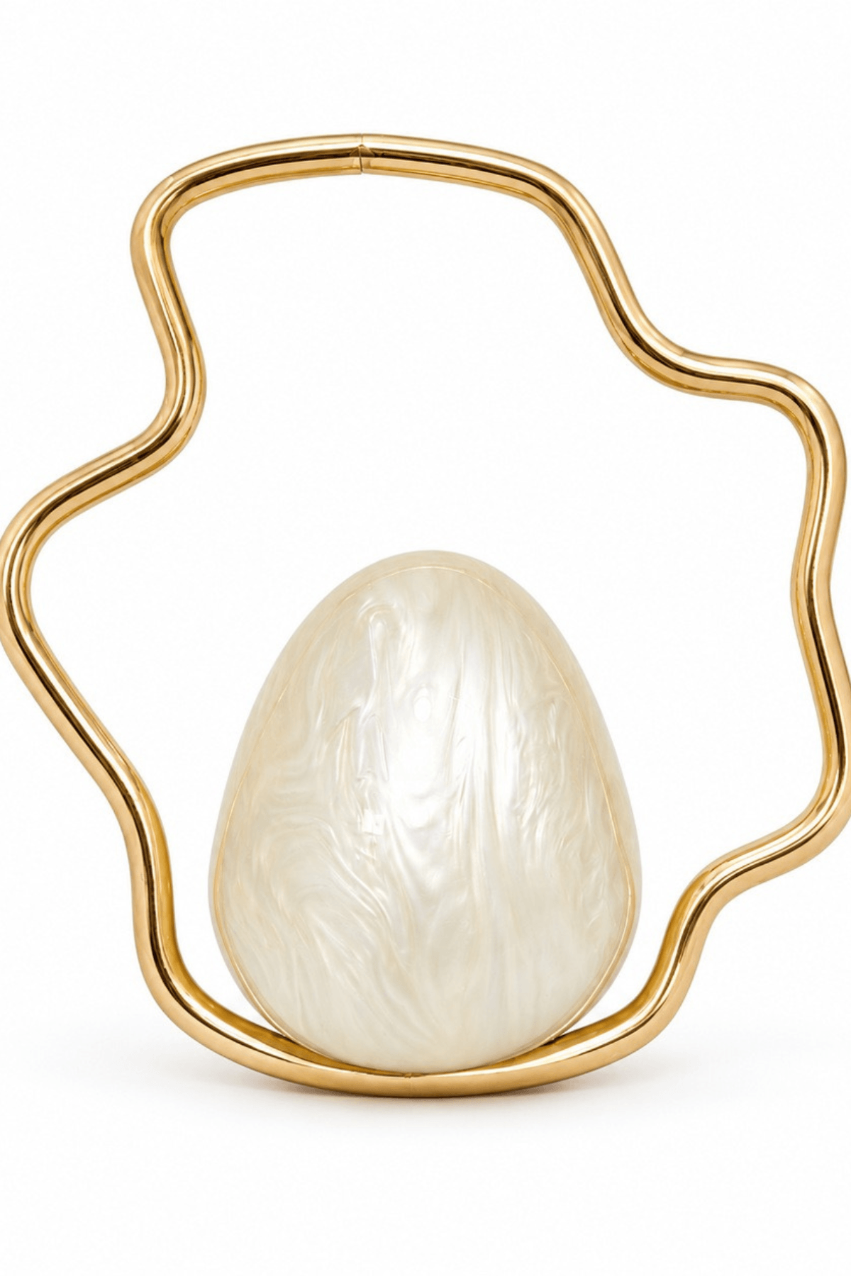 Metal Frame Egg Evening Clutch