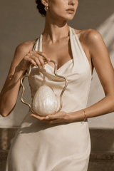Metal Frame Egg Evening Clutch