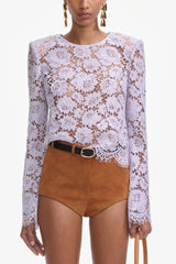 Lace Fluted Sleeve Top