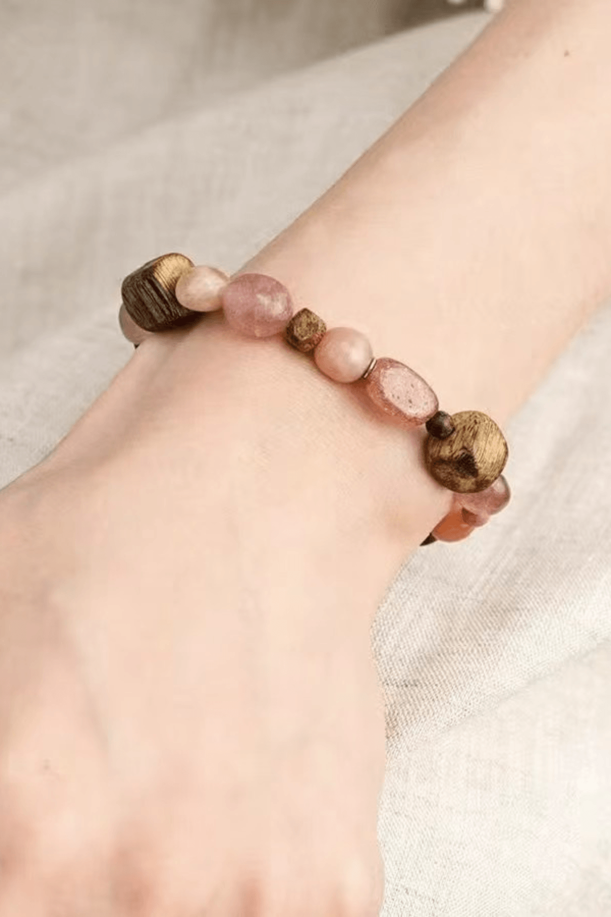 Wood & Stone Layered Bracelet
