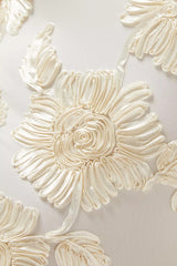 Floral-Embroidered Mesh Mini Dress In Ivory