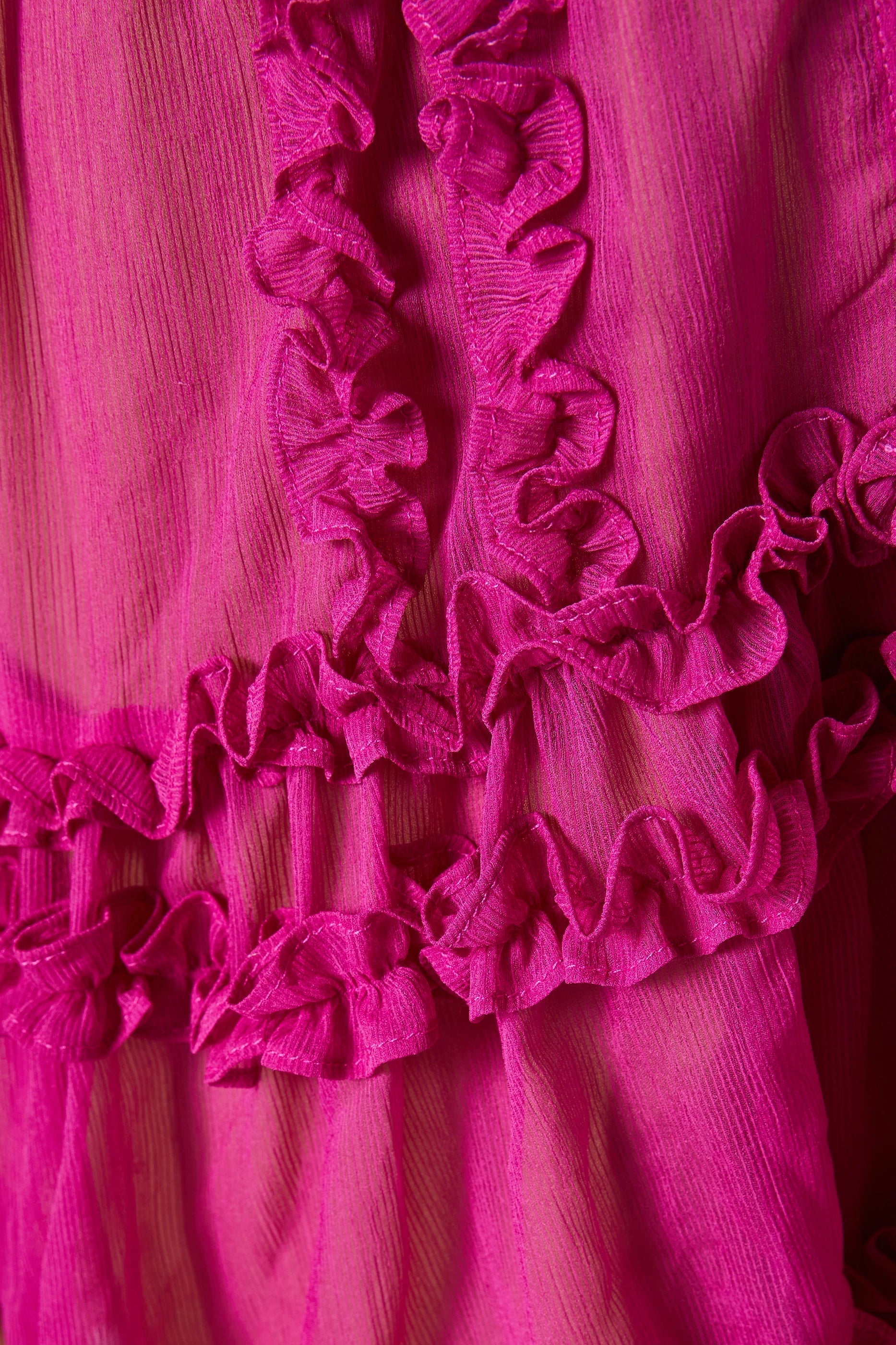 Flower Hem Mini Dress in Rose Red