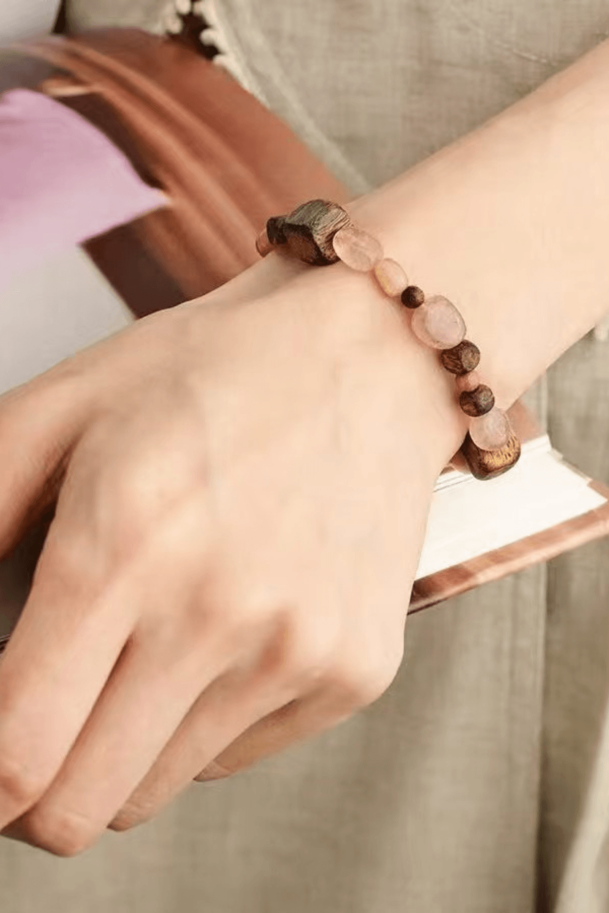 Wood & Stone Layered Bracelet