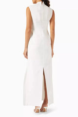 Knit Maxi Dress in White