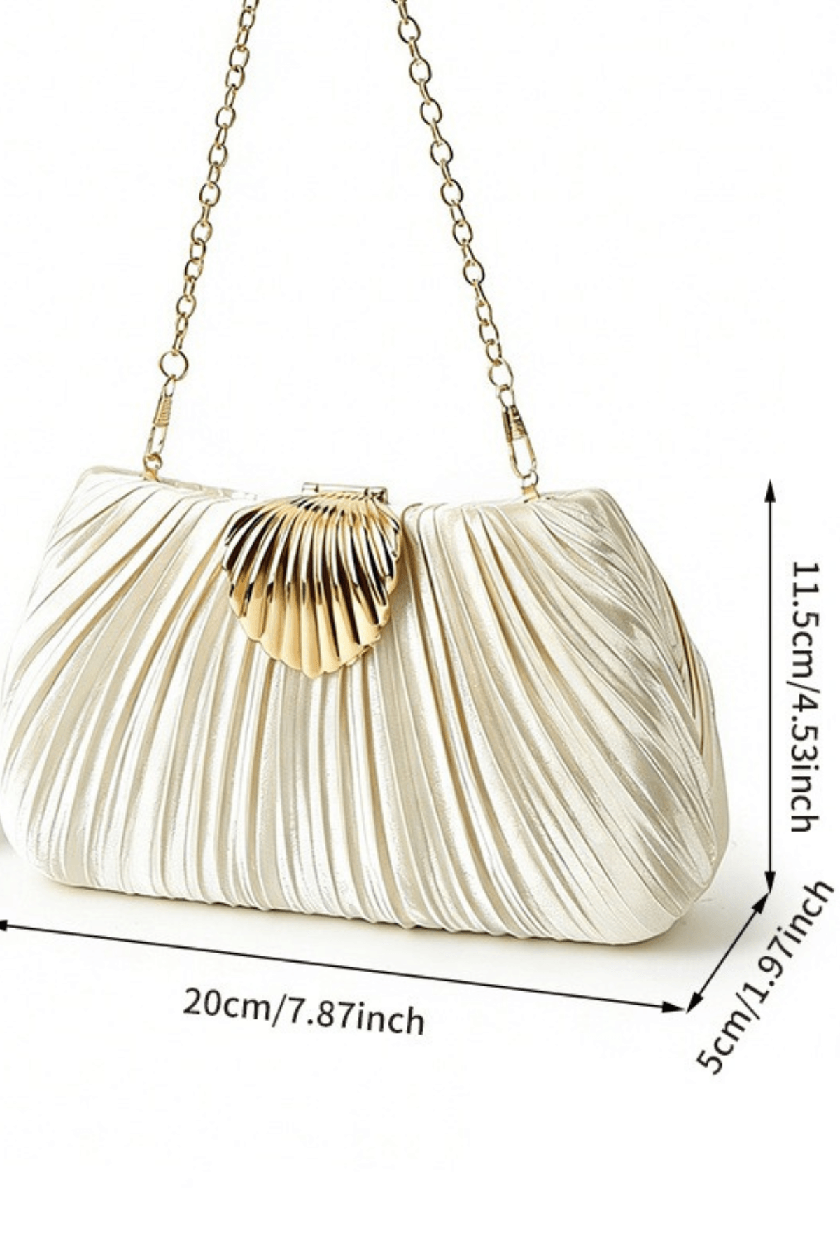 Satin Shell Clasp Formal Clutch