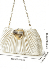 Satin Shell Clasp Formal Clutch
