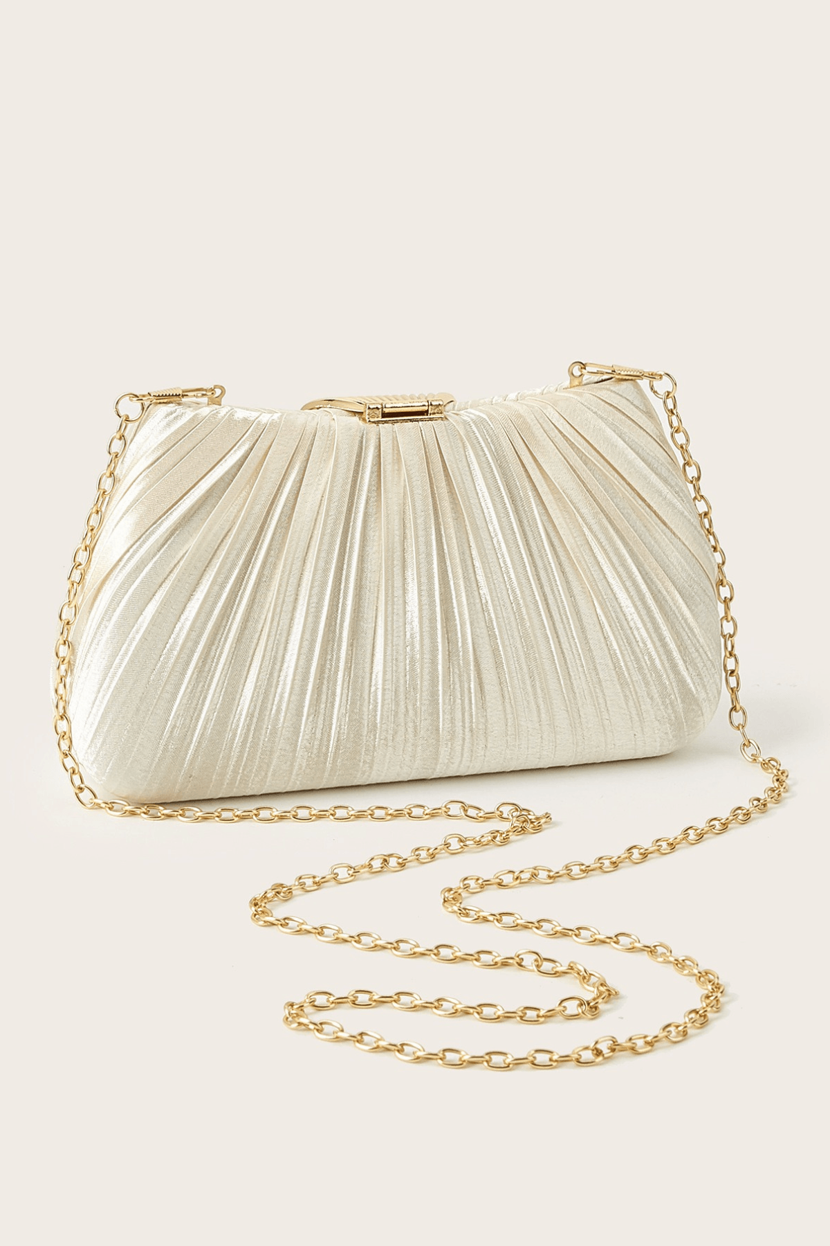 Satin Shell Clasp Formal Clutch