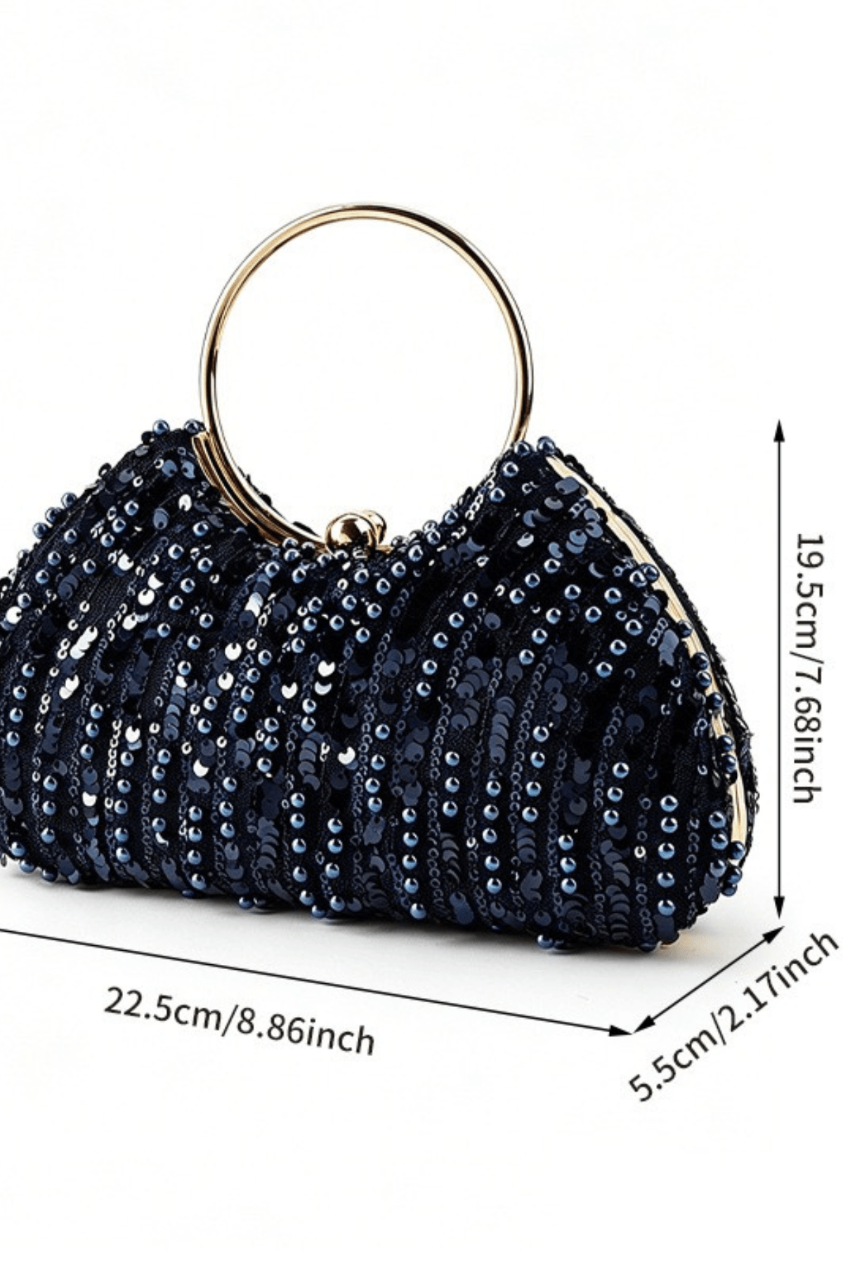 Sequin Ring Handle Formal Clutch