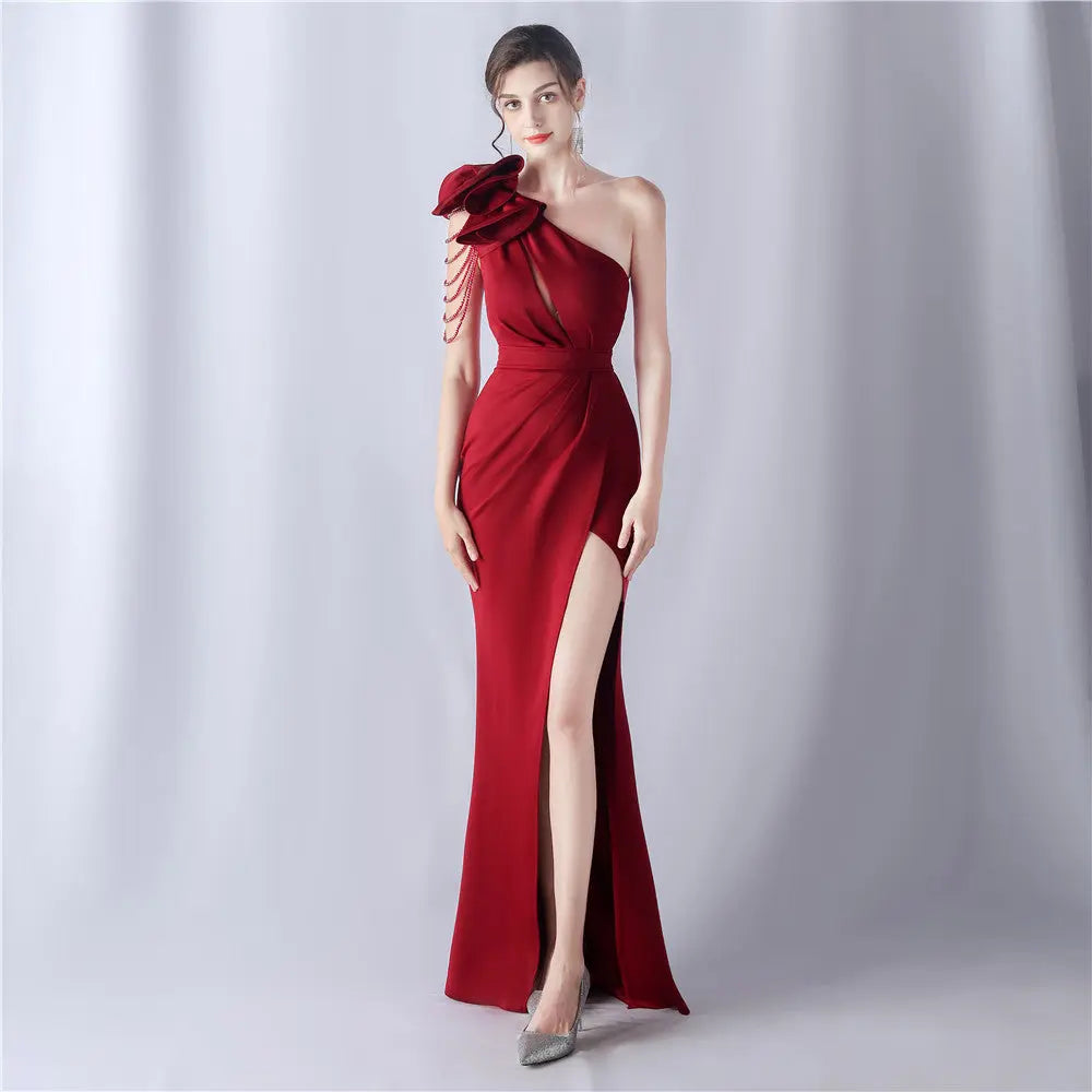 Crafted Flower With Beading Formal Dress