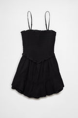 Ruffle Romper Mini Dress in Black