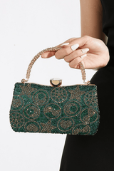 Celestial Star Moon Rhinestone Evening Clutch