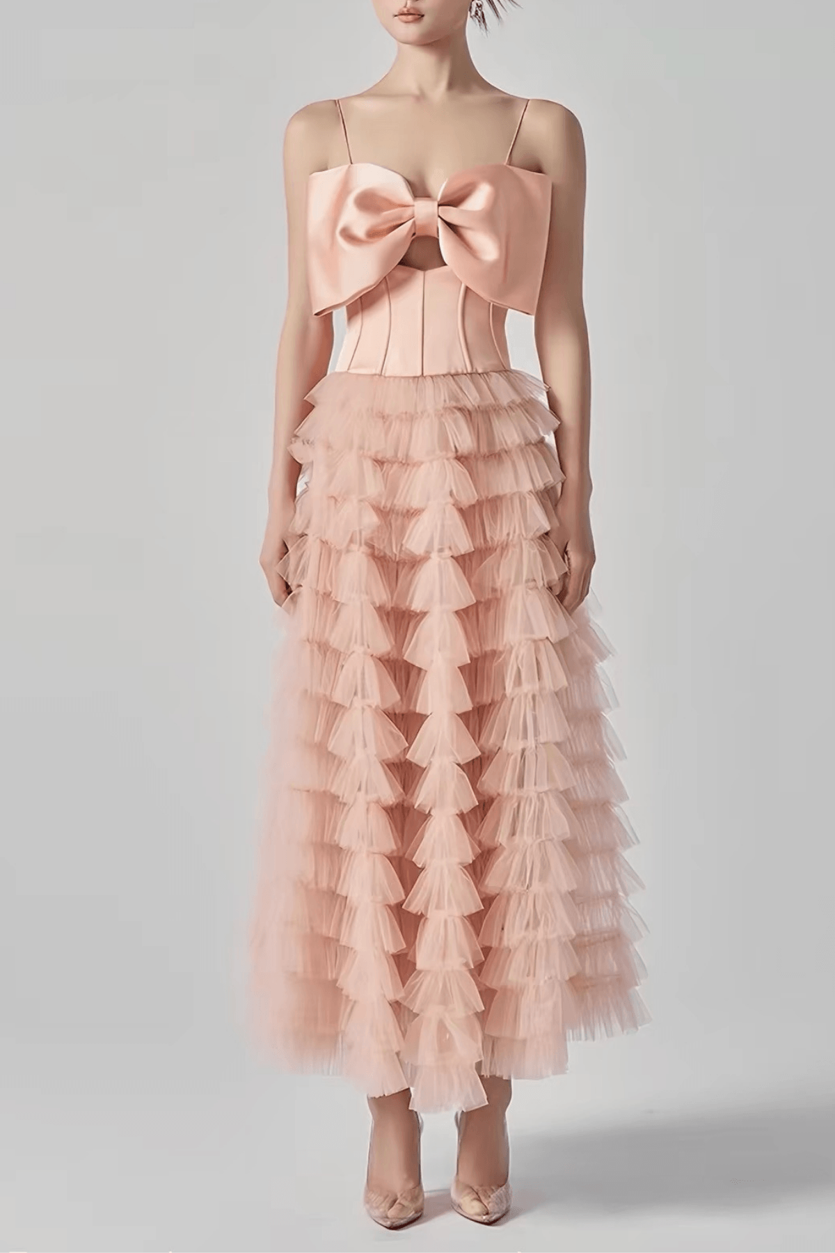 Pink Corset Midi Dress