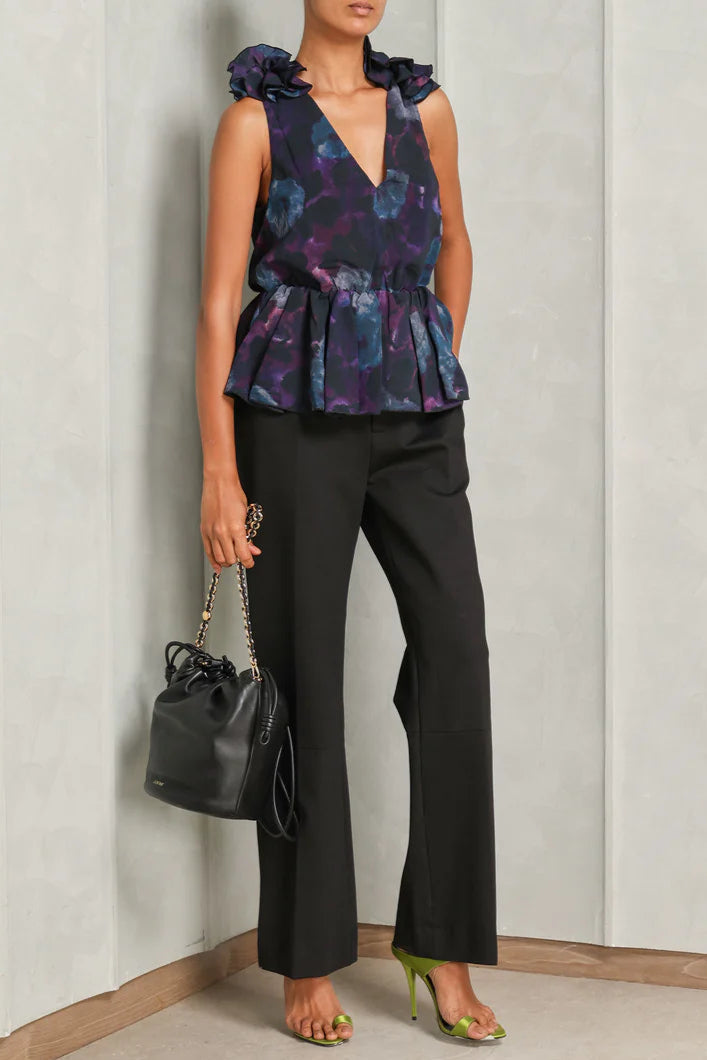 Floral Print Ruffle Top