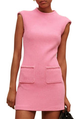 Sleeveless Mini Dress in Pink