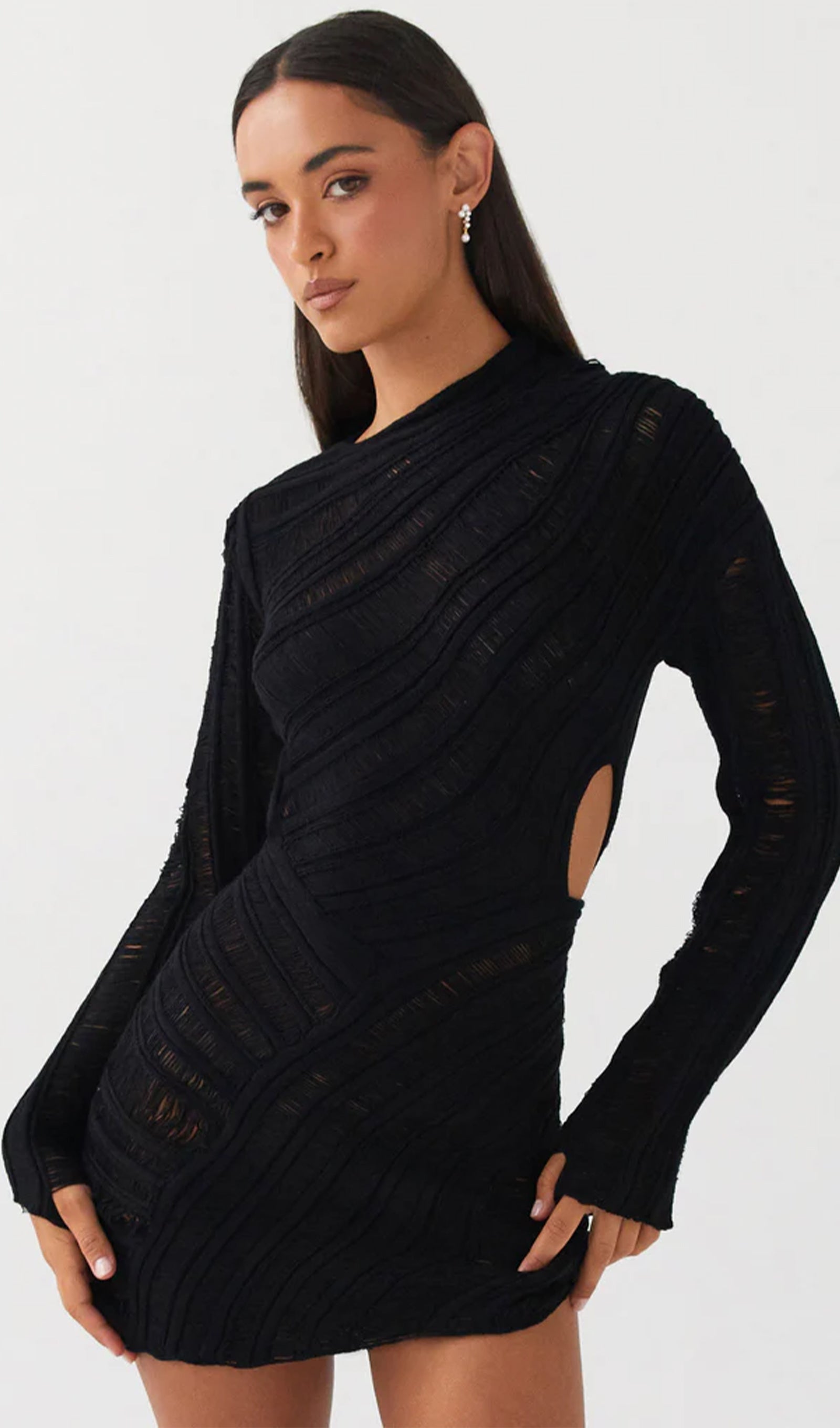 Hollow Out Mini Dress