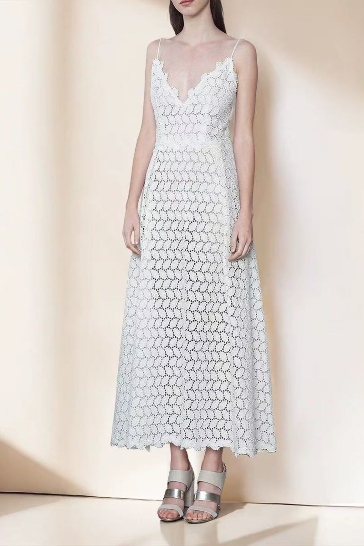 Floral White Cami Vacation Maxi Dress