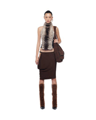 Halter Backless Furry Top