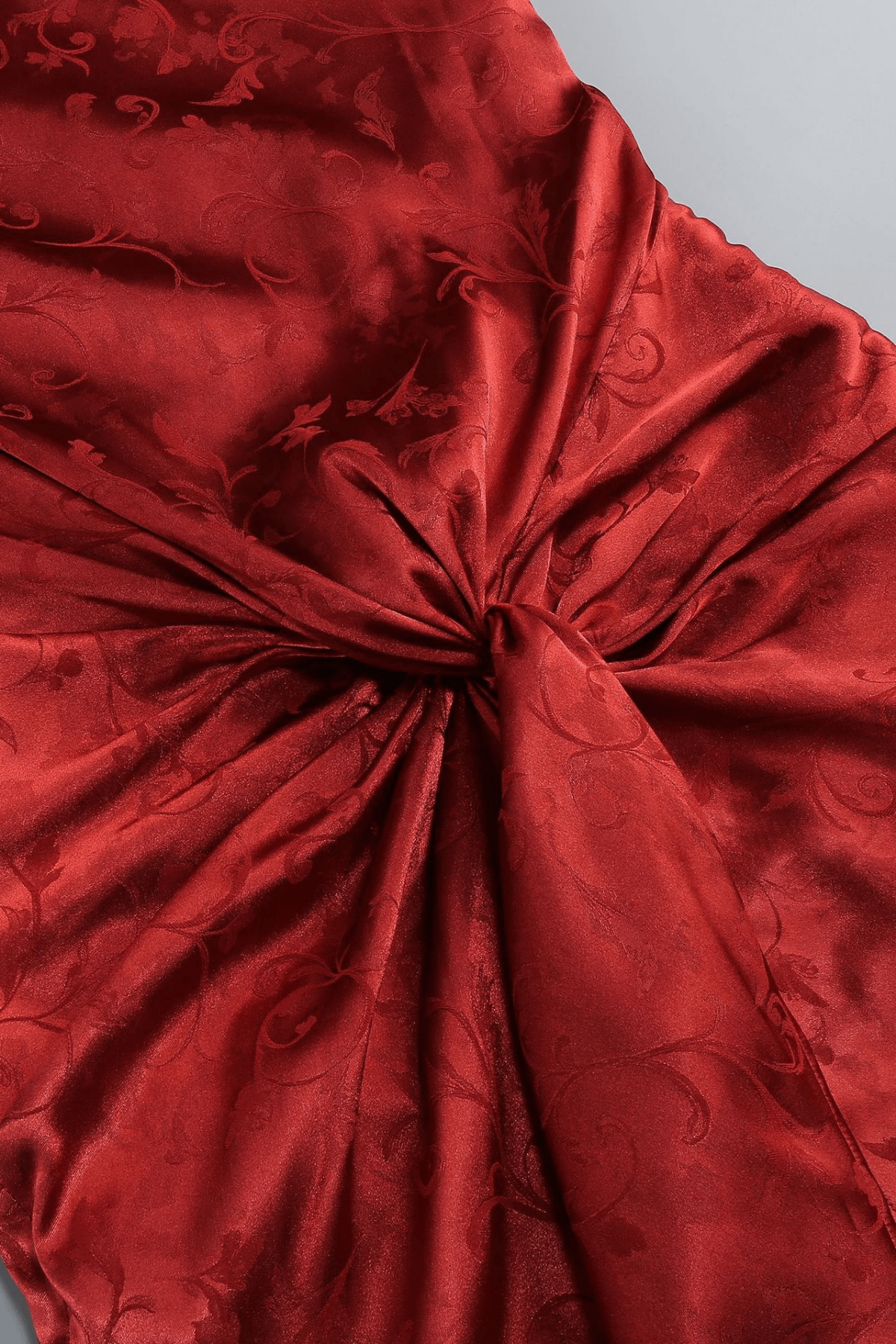 Red One Shoulder Twist Dress