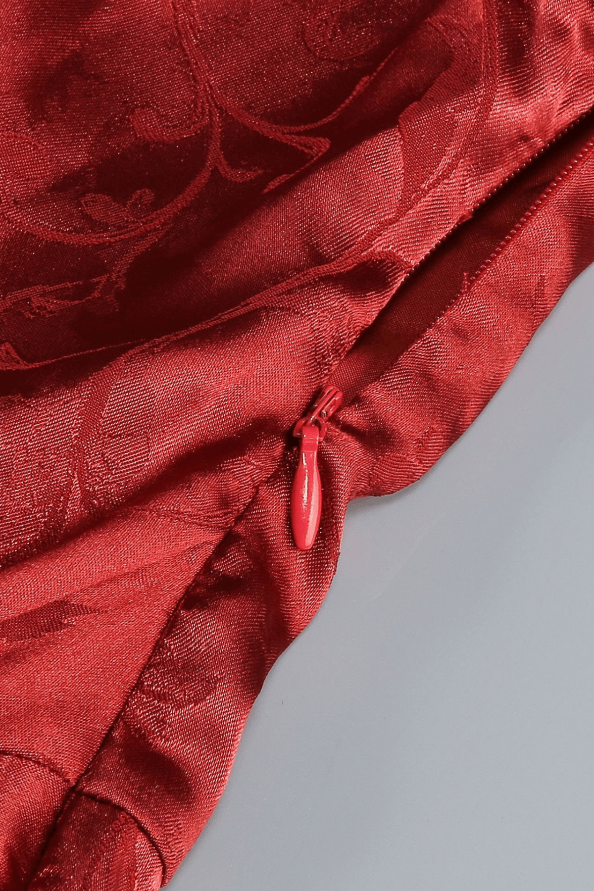 Red One Shoulder Twist Dress