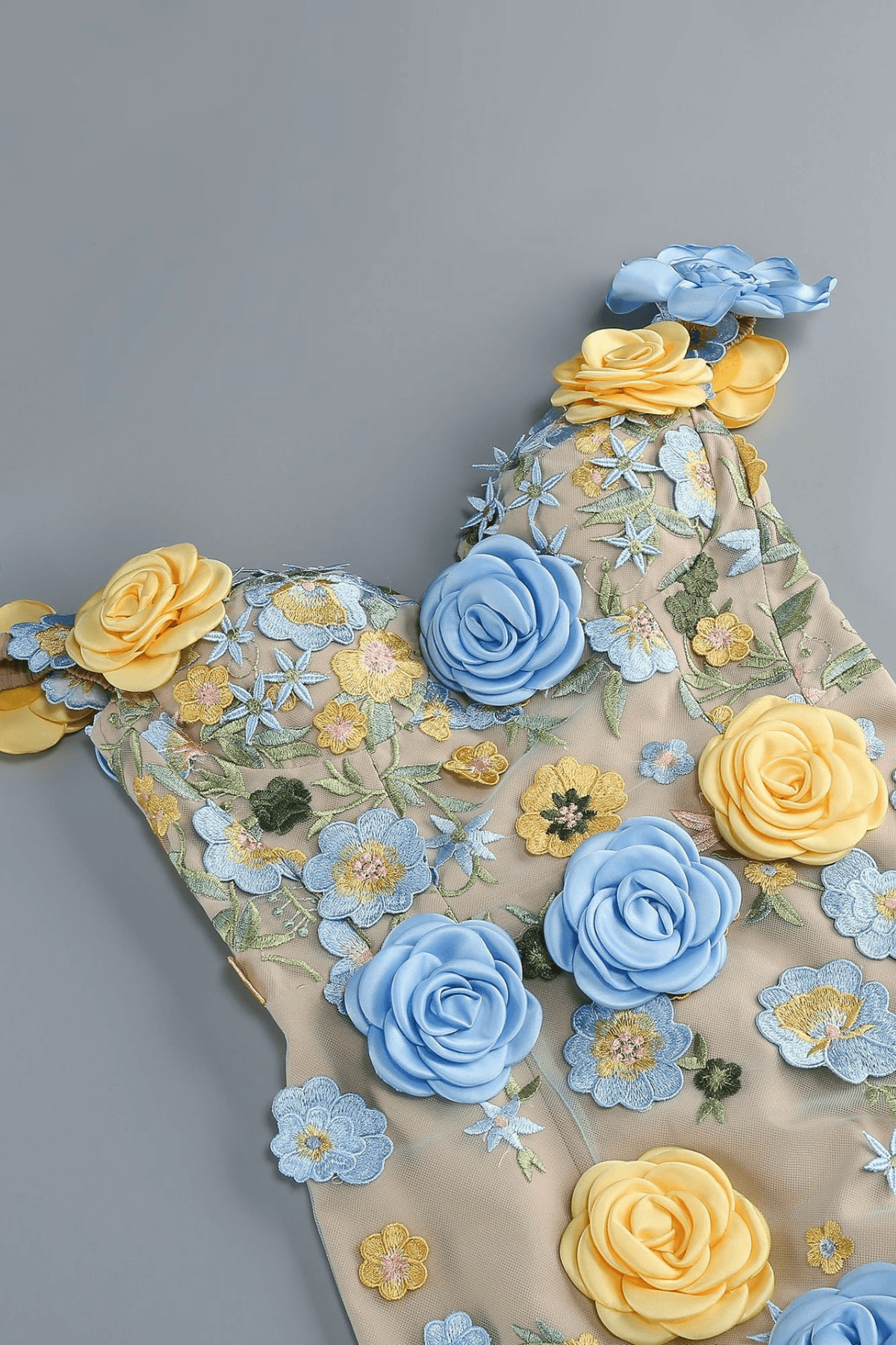 3D Floral Off Shoulder Dress