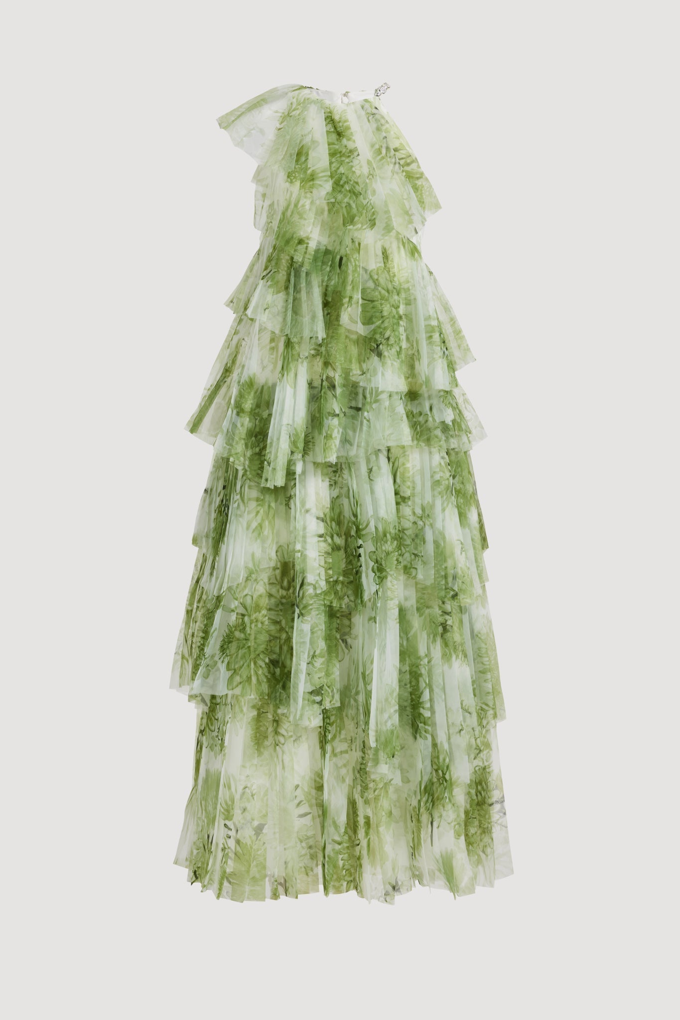 Green Floral Print Maxi Dress