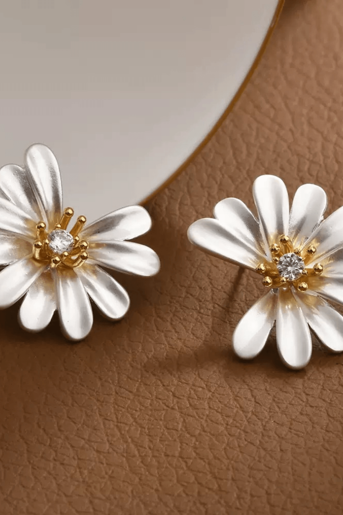 Two Tone Crystal Stud Earrings