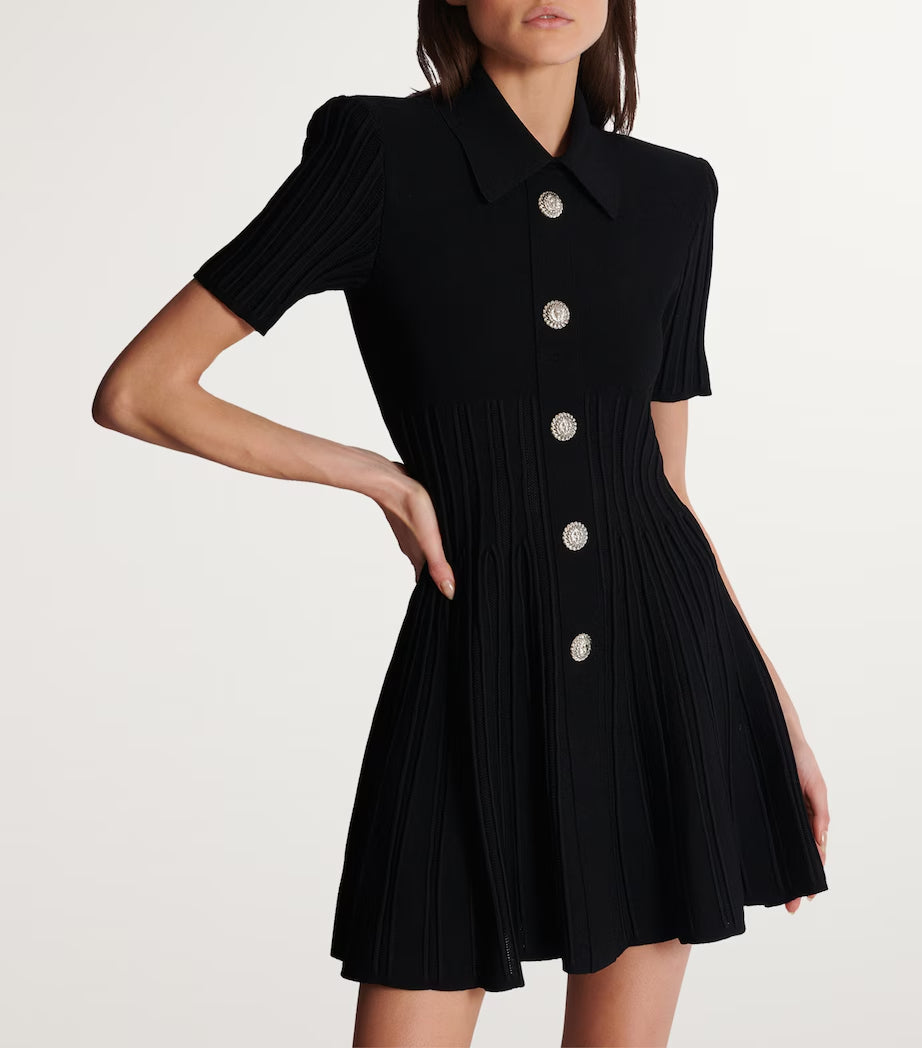 Black Knitted Mini Dress