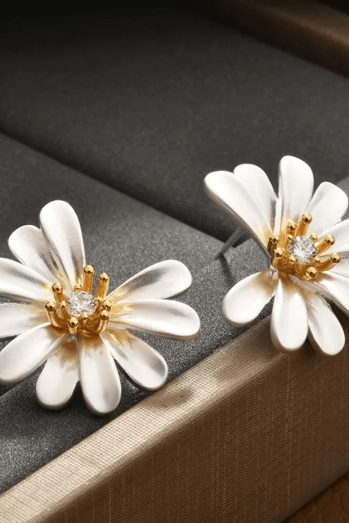 Two Tone Crystal Stud Earrings