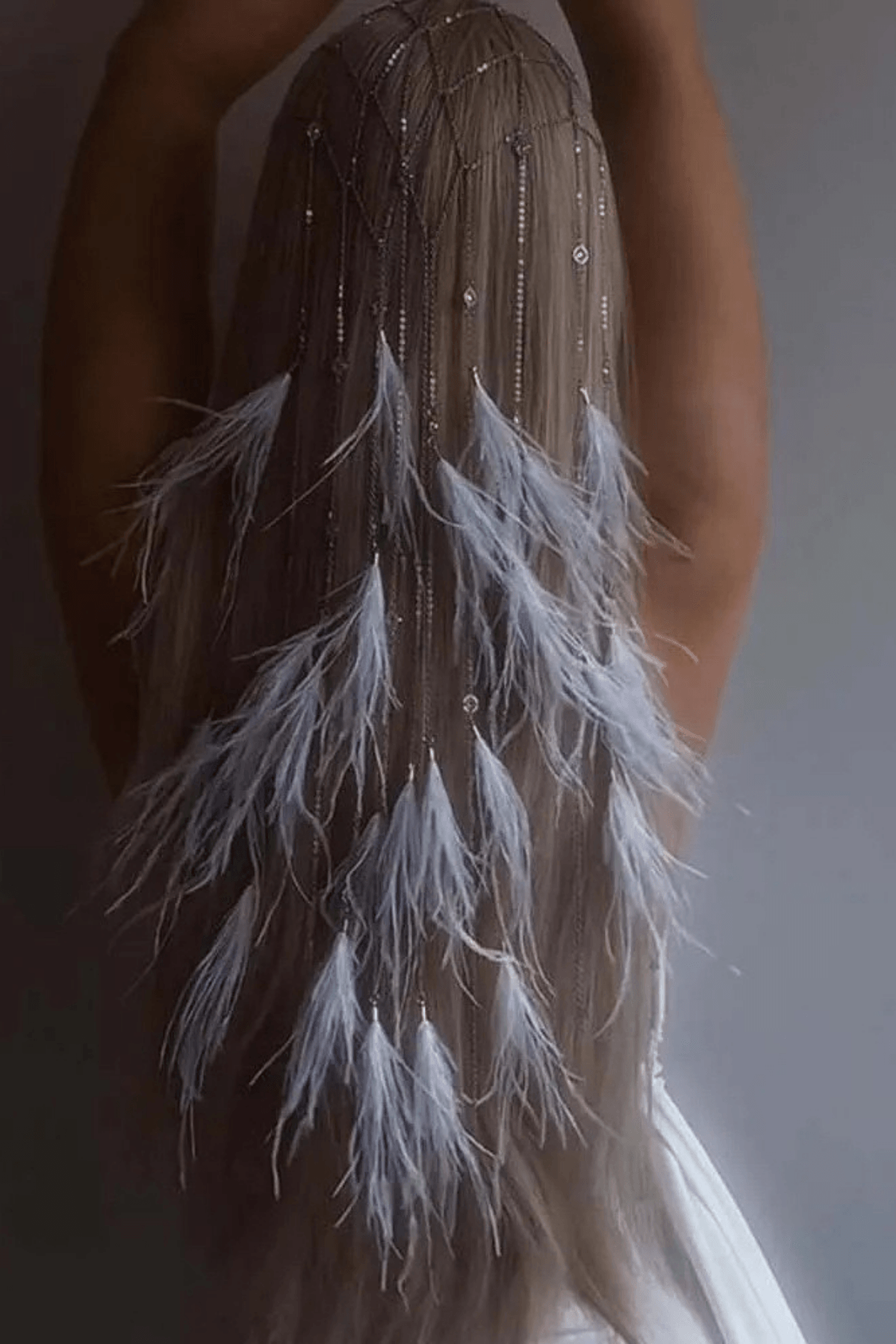 White Feather Cascade Head Chain