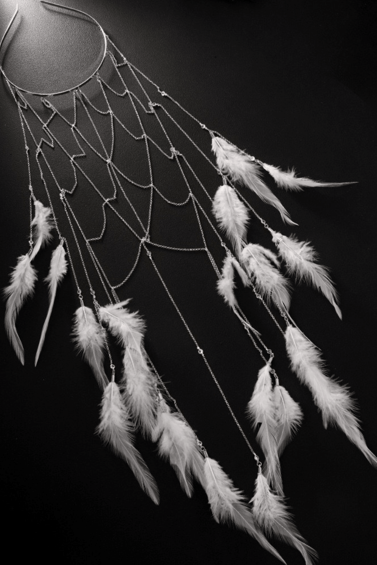 White Feather Cascade Head Chain