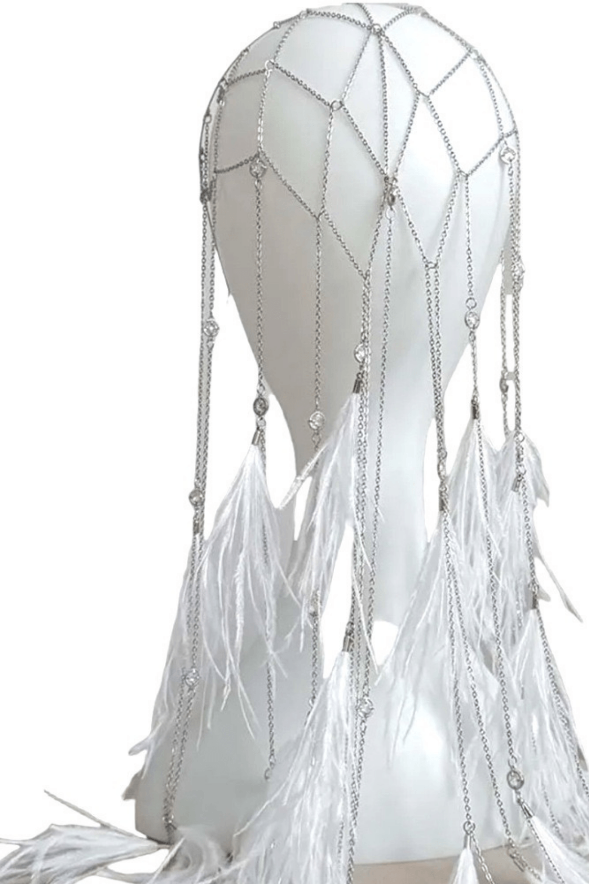 White Feather Cascade Head Chain