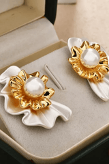 Two Tone Floral Stud Earrings