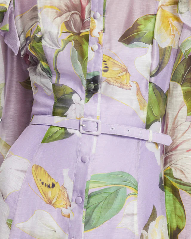 Blossom Print Sleeve Midi Dress