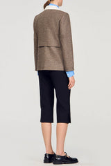 Houndstooth Suit Jacket in Brown