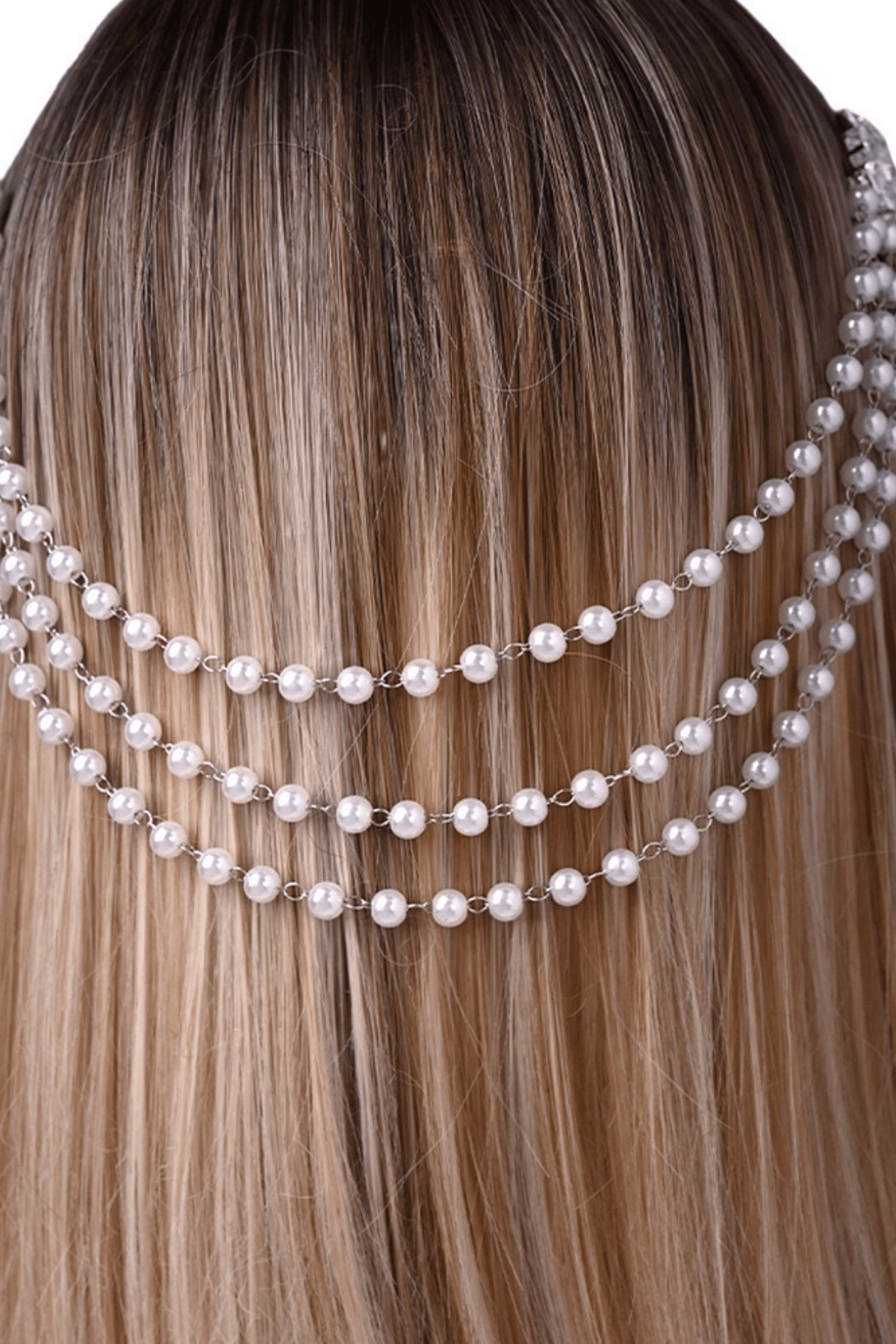 Crystal Leaf Clip Layered Drape Headpiece