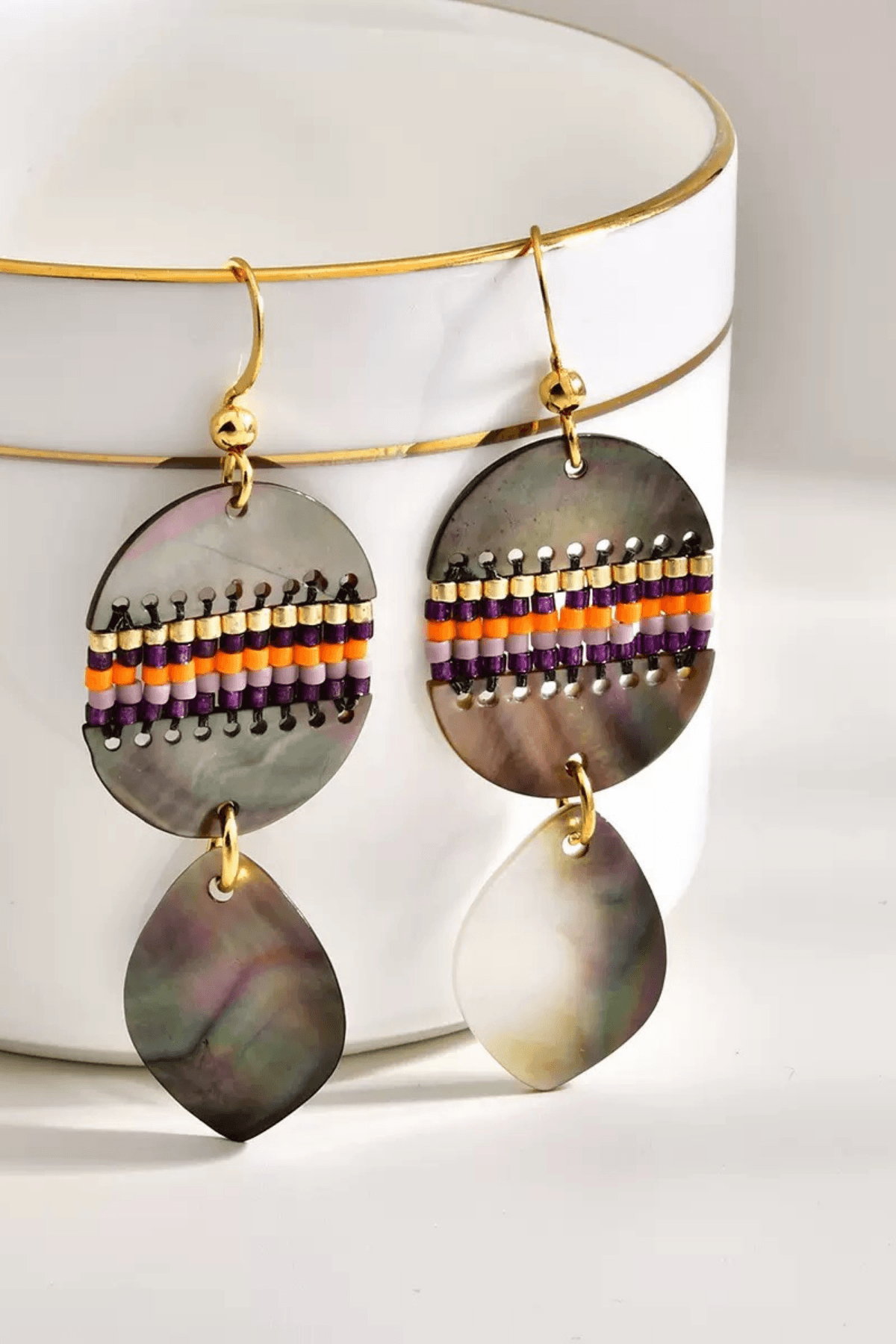 Boho Shell Layered Drop Earrings