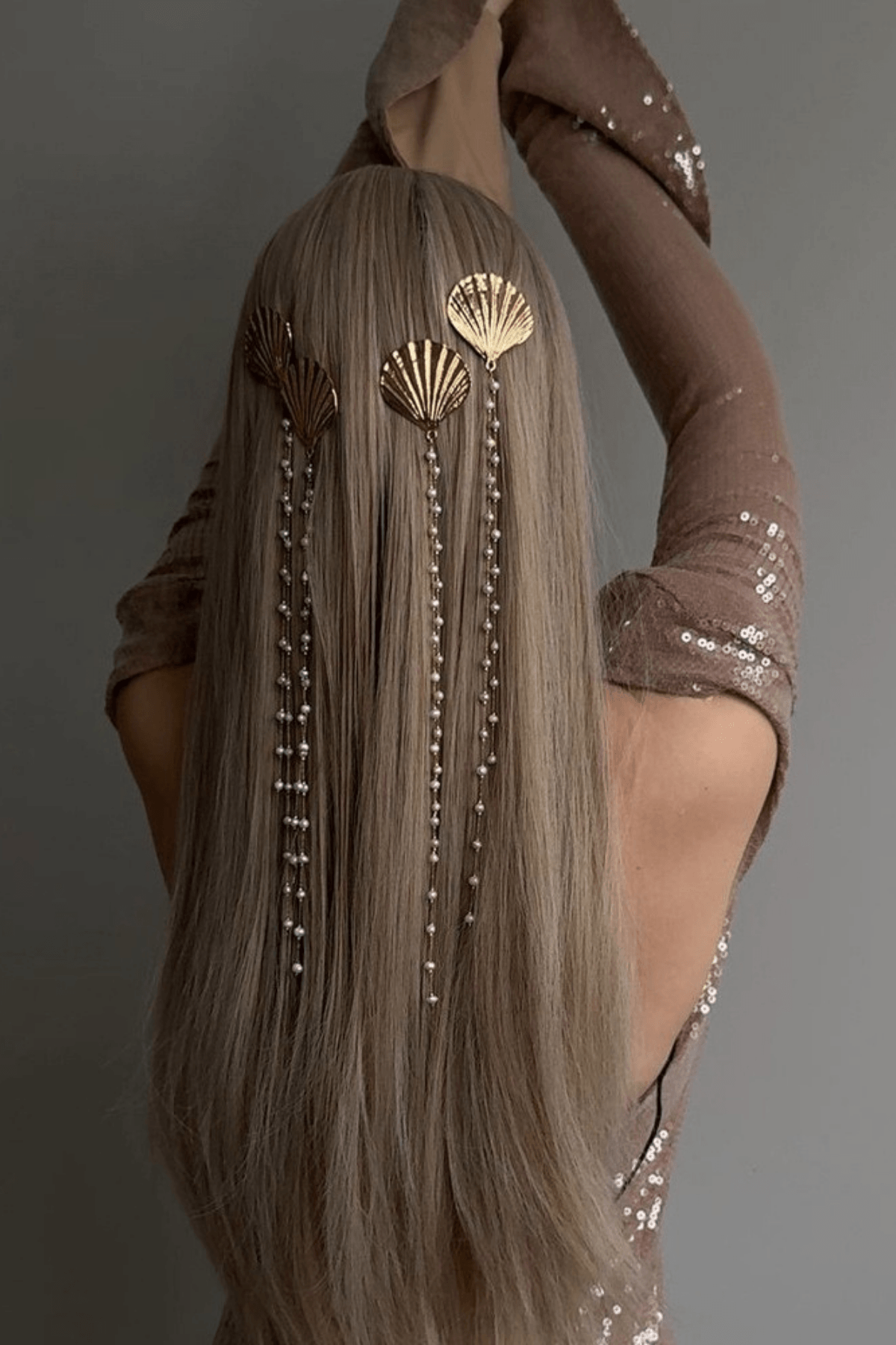 Golden Seashell Hair Clip Set