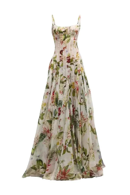 Floral Print Fauna Gazar Gown