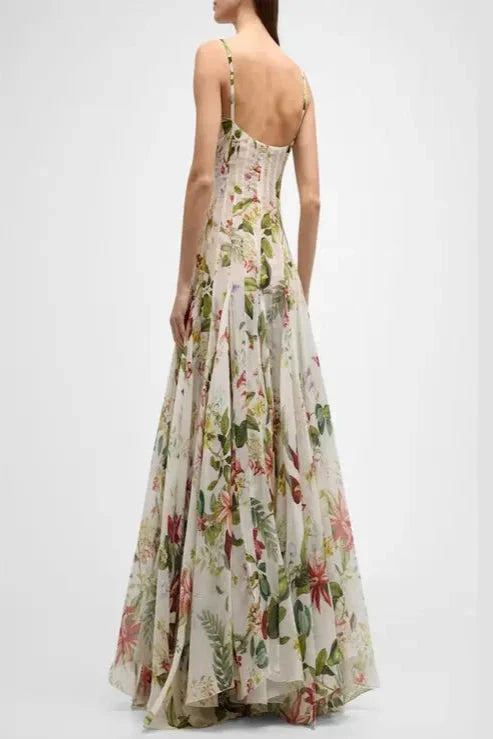 Floral Print Fauna Gazar Gown