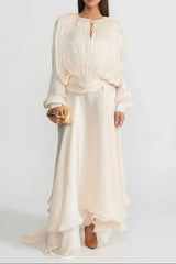 Bodice Puff Sleeve Maxi Dress
