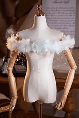 White 3D Flower Star Shawl