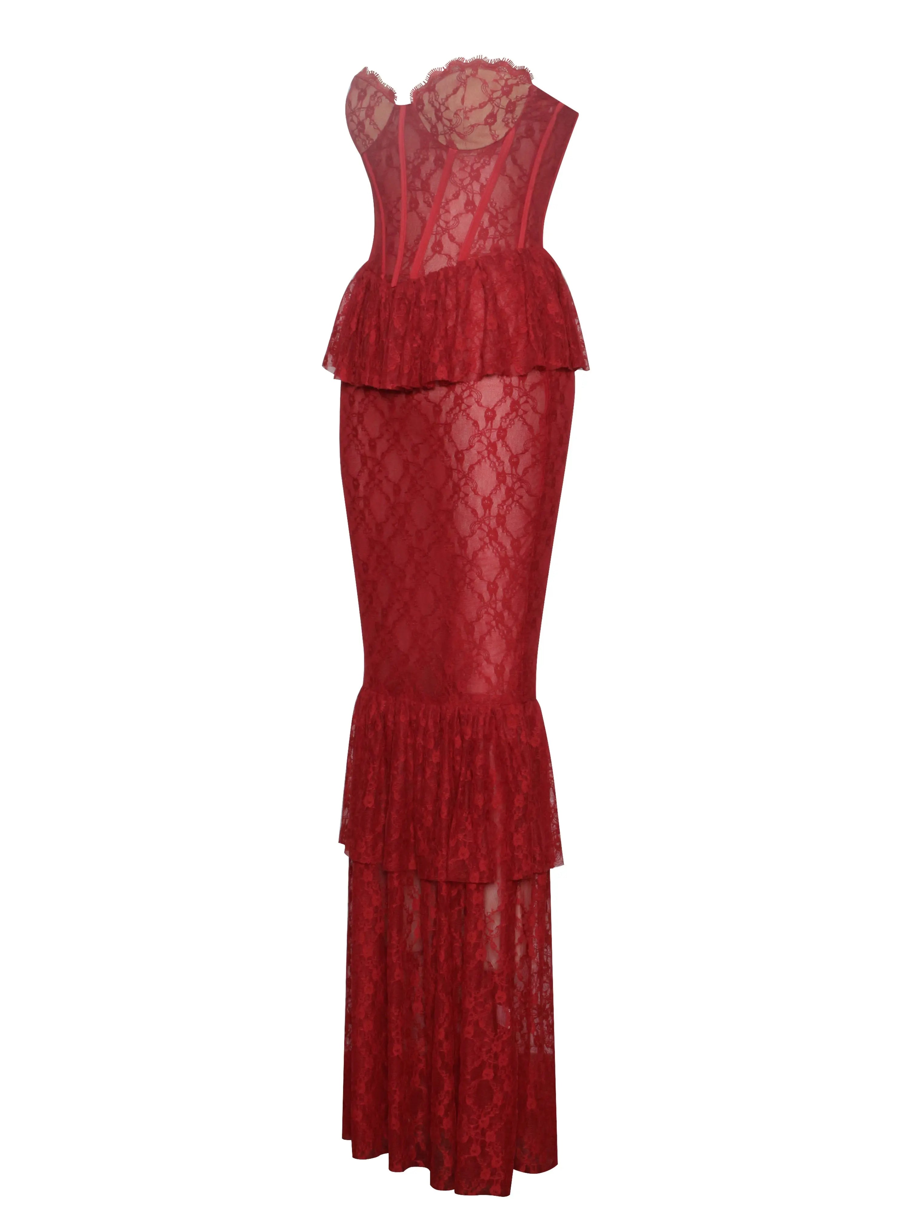Lace Corset Maxi Dress