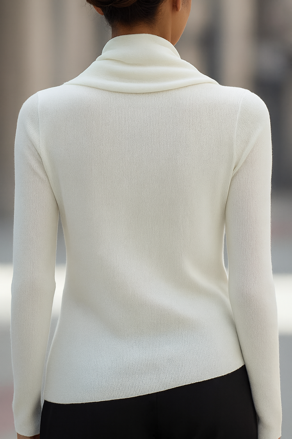 Cowl Neck Long-Sleeve Top